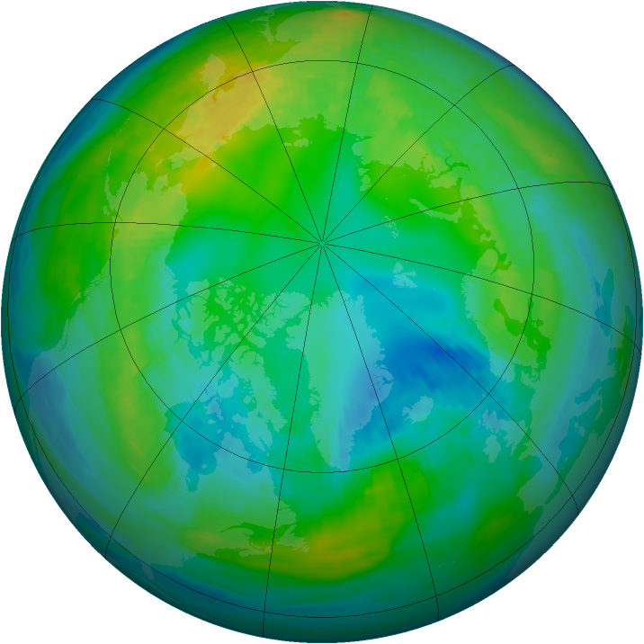 Arctic ozone map for 30 October 1980